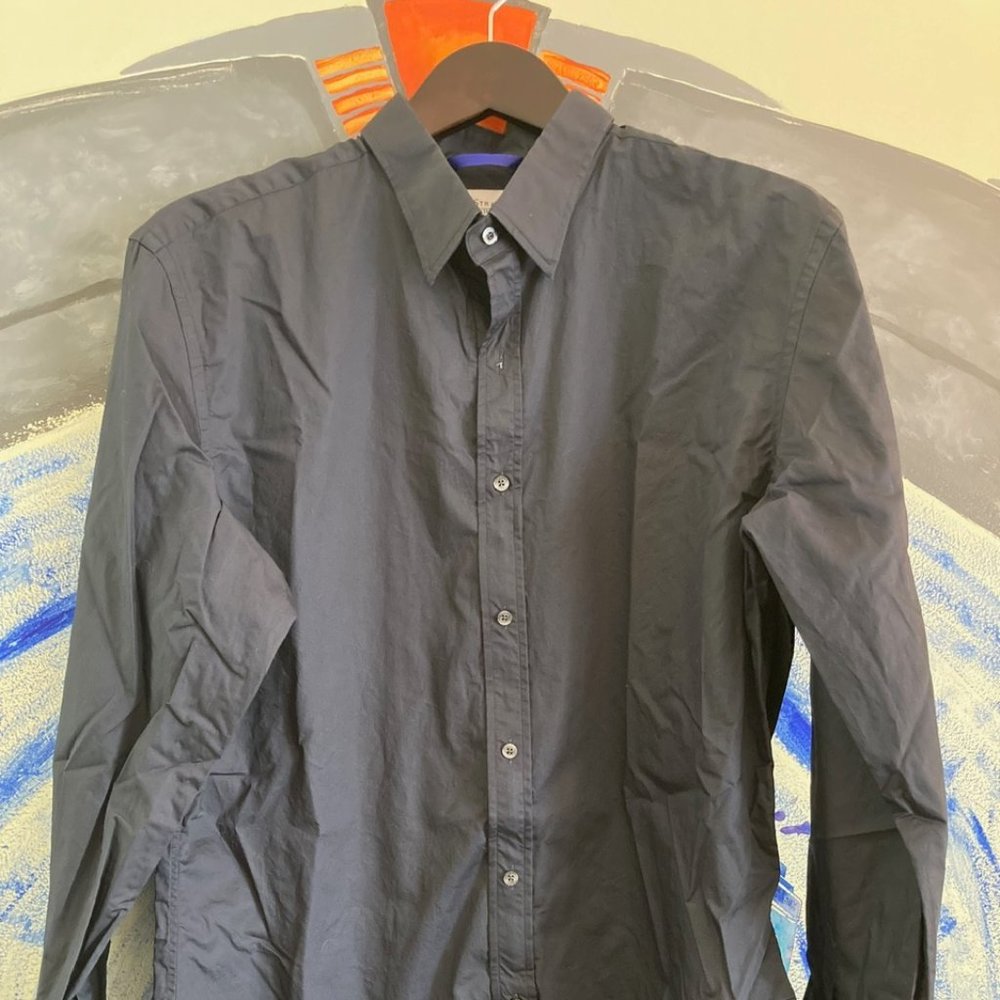 Teddy Stratford Solid Black Dress Shirt Size 5